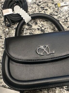 NWT Christian Lacroix Black Crossbody Bag with Silver Hardware